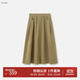 播黃色法式松弛感半身裙女25秋季新款好看漂亮氣質(zhì)長(cháng)裙DDS3BD5006 L60茶青 L