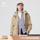 HAZZYS哈吉斯女裝 2025春季新款女士收腰可脫卸帽休閑夾克女ASVSU0CAU01 米色BI M(160/84A 38)