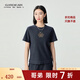 哥弟（GIRDEAR）女裝2025新款彈性針織牛仔布圓領(lǐng)短袖T恤女1301060 復古藍 M (3)