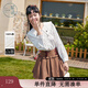 紫涵（ZIHAN）紫涵刺繡娃娃領(lǐng)白色襯衫女秋季淑女寬松顯瘦長(cháng)袖純棉襯衣 白色 S