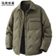 馬克華菲羽絨服襯衫男士冬季新款寬松保暖短款輕薄夾克外套男裝 卡其綠 XL