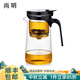 尚明玻璃內膽飄逸杯茶水分離懶人泡茶壺一鍵過(guò)濾泡茶神器家用茶具套裝 單壺 700ml