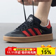 阿迪達斯 （adidas）三葉草休閑鞋男鞋女鞋情侶春季低幫緩震運動(dòng)鞋輕便舒適透氣板鞋 IE9178 /黑紅 40