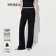 MO&Co.休閑褲2025夏新品含莫代爾松緊腰及地直筒長(cháng)褲黑色MBE2PATT05 黑色 L /170