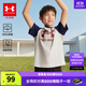 安德瑪（Under Armour）男童純棉T恤夏兒童舒適短袖男大童復古字母印花上衣夏裝241101019 卡其 170 （偏小一碼）