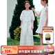 ELLE KIDS童裝 法式棉布繡花連衣長(zhǎng)裙女童夏季新款度假風(fēng)中袖裙子 本白色 165 (M)