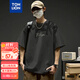 唐獅（TonLion）2025夏男圓領(lǐng)前片大印花短袖T恤 星空灰  XL 