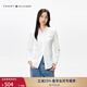 TOMMY HILFIGER25春夏新款女裝純棉商務(wù)職場(chǎng)休閑繡標純色長(cháng)袖襯衣襯衫外套 白色YCF S 34