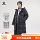 卡爾美（KELME）長(cháng)款羽絨服女冬季新款加厚保暖連帽過(guò)膝外套鴨絨運動(dòng)寬松大衣 黑色 L