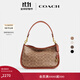 蔻馳（COACH）CARY系列女士經(jīng)典標志斜挎包單肩馬鞍包女包 B4/棕黃色 焦糖色(新版）