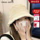 CHALL KITTY女士毛線(xiàn)帽子冬季加厚加絨漁夫帽保暖帽針織帽2025新款送女友老婆 米色-高端品牌禮盒裝高檔高級感