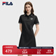 FILA 斐樂(lè )官方女裝針織連衣裙2025秋季新款時(shí)尚休閑防曬涼感POLO裙 正黑色-BK M 165/84A/M