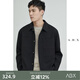 a.b.x【抗皺中空紗面料】春秋季廓形短款工裝夾克休閑翻領(lǐng)外套 男款 黑色 XL