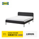 宜家（IKEA）斯拉圖雙人床現代輕奢布藝軟包床高顏值小戶(hù)型臥室床 深灰色床架1500mm*2000mm