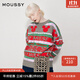 moussy 新品迪士尼合作款米奇圖案針織毛衣010GAL70-5080 160灰色 均碼