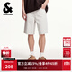 杰克·瓊斯（JACK&JONES）男裝皮標logo舒適百搭潮流時(shí)尚簡(jiǎn)約風(fēng)個(gè)性白色牛仔短褲225243022 A05乳白色 M (175)