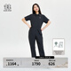 KOLON SPORT/可隆連體褲闊腿 女子戶(hù)外防潑水休閑露營(yíng)運動(dòng)拉鏈褲子 LKOP4MT576-BK 黑色 M 165/88A