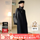 晚白【新品】2025秋冬款羊毛裙子百搭韓系圓領(lǐng)無(wú)袖遮肉A字連衣裙 深藍色 S
