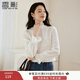香影法式白色蕾絲衫女2025秋冬新款半高領(lǐng)正肩打底衫氣質(zhì)鏤空上衣 鷺白 M