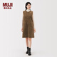 無印良品（MUJI）女式木棉混燈芯絨背帶裙女裝連衣裙裙子25年秋季BC2OBC5A 深米色 S (155/80A)