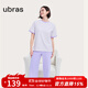 ubras純色舒適柔軟水果全棉家居服睡衣女短袖長(cháng)褲短褲套裝情侶款軟棉棉 【短袖長(cháng)褲】女款-龍晴紫色 L