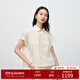EP雅瑩女裝 牡丹立體刺繡桑蠶絲棉國(guó)風(fēng)挺廓短袖襯衫 2025新款2133A 米色 L