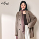 伊芙麗（eifini）蔣欣代言駱駝絨蠶絲雙排門(mén)襟雙面呢大衣女2025秋季毛呢 日暖棕 S