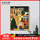 自油自畫(huà) 數字油畫(huà)diy卡通插畫(huà)客廳裝飾掛畫(huà)手繪填色數字畫(huà)餐廳裝飾畫(huà)掛畫(huà) 圣誕小街 45*60cm實(shí)木背板+實(shí)木內框