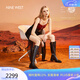 NINE WEST/玖熙騎士靴牛皮高筒粗跟皮靴顯瘦長靴女NG250039CK 黑色 37
