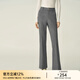 顏域簡(jiǎn)約氣質(zhì)褲子女士2024新款秋季通勤微喇褲百搭職業(yè)高腰西裝褲 灰格 XL/42