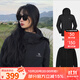 駱駝沖鋒衣女三合一可拆卸加絨加厚兩件套戶(hù)外防風(fēng)防水登山服裝冬 U1W2TR341W4，幻影黑，男 XL