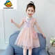 G.duck女童連衣裙夏裝2025新款兒童旗袍裙小女孩網(wǎng)紗古風(fēng)蓬裙中大童裙子 粉色  送包包 100 cm(建議身高80-90)