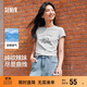 森馬（Semir）涼感T|短袖T恤女短款小狗夏2025小心機修身正肩上衣109325100020