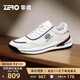 零度Zero運動(dòng)鞋男新款頭層牛皮休閑男鞋時(shí)尚舒適低幫緩震回彈慢跑鞋男 白藍 40 拍比運動(dòng)鞋小一碼