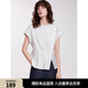 ELLE白色設計感拼接繡花短袖女2025夏季新款純棉別致寬松休閑T恤 白色 M