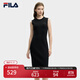 FILA 斐樂(lè )官方女裝連衣裙2025年夏季新品修身顯瘦無(wú)袖背心裙打底裙子 正黑色-BK M 165/84A/M