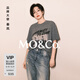 MO&Co.【秦嵐同款】短袖T恤2025春新品做舊搖滾印花寬松MBE1TEET08 深花灰色 M 165