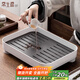 常生源 茶盤(pán)托盤(pán)家用茶具茶臺北歐日式現代簡(jiǎn)約瀝水小型收納盤(pán) 臻逸茶盤(pán)