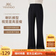 英氏（YEEHOO）女童喇叭褲兒童褲子中大童裝運(yùn)動(dòng)休閑彈力長(zhǎng)褲百搭秋 黑色 150