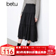 百圖betu女裝2025春季新款半身裙高腰寬松燙鉆中長(zhǎng)款 裙子女2501T55 黑色 L