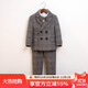 蘿卜唄唄（LUOBOBEIBEI）男童小西裝英倫格子西服兒童主持演出服秋冬套裝 灰色四件套 120 