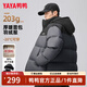 鴨鴨【高充絨203g】羽絨服男短款加厚冬季新款極寒保暖面包服撞色外套 灰色 XL (180)