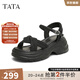 他她（TATA）涼鞋女鞋2025秋季新款休閑厚底法式氣質(zhì)時(shí)裝涼鞋女 黑色 38