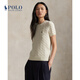 Polo Ralph Lauren 拉夫勞倫 女裝 25年早秋修身版型絞花短袖針織衫 100-白色 M