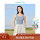 茵曼（INMAN）條紋針織背心2024春秋女裝新款波浪方領(lǐng)無(wú)袖疊穿百搭套頭上衣 天藍色 S