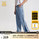 卡賓男裝側拉鏈牛仔褲24夏新款直筒褲寬松商場(chǎng)同款Y3243116016 天藍色37 30 (175) 78A/L