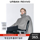 UR【HOT】2025冬季新款女裝休閑翻領(lǐng)雙拉鏈針織開(kāi)衫UYV950042 中灰 M