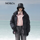 MO&Co.羽絨服90絨無(wú)氟防水面層輕暖高領(lǐng)高蓬松短款寬松面包服摩安珂 黑色 S /160
