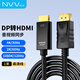 NVVDP轉HDMI轉接線(xiàn)4K高清視頻連接 DisplayPort1.2版轉HDMI視頻線(xiàn)電腦接電視顯示器轉換線(xiàn)1米