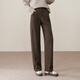 逸陽(yáng)（ESE-Y）加絨香蕉褲女2025冬寬松高腰直筒休閑運動(dòng)奧利絨褲子 深咖色 28